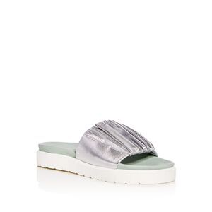 DANIELLA LEHAVI Womens Silver Band Sahara Toe Platform Slip On Slide Sandals 38